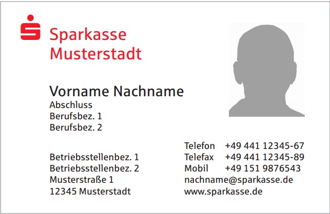 Visitenkarte 1 Sparkasse Musterstadt