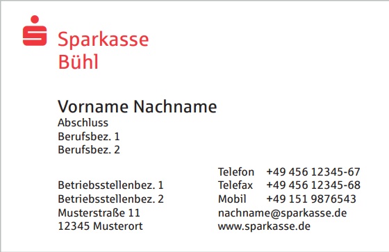 Visitenkarte 1 Sparkasse Bühl