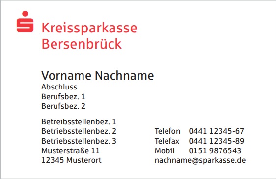 Visitenkarte 1 Kreissparkasse Bersenbrück